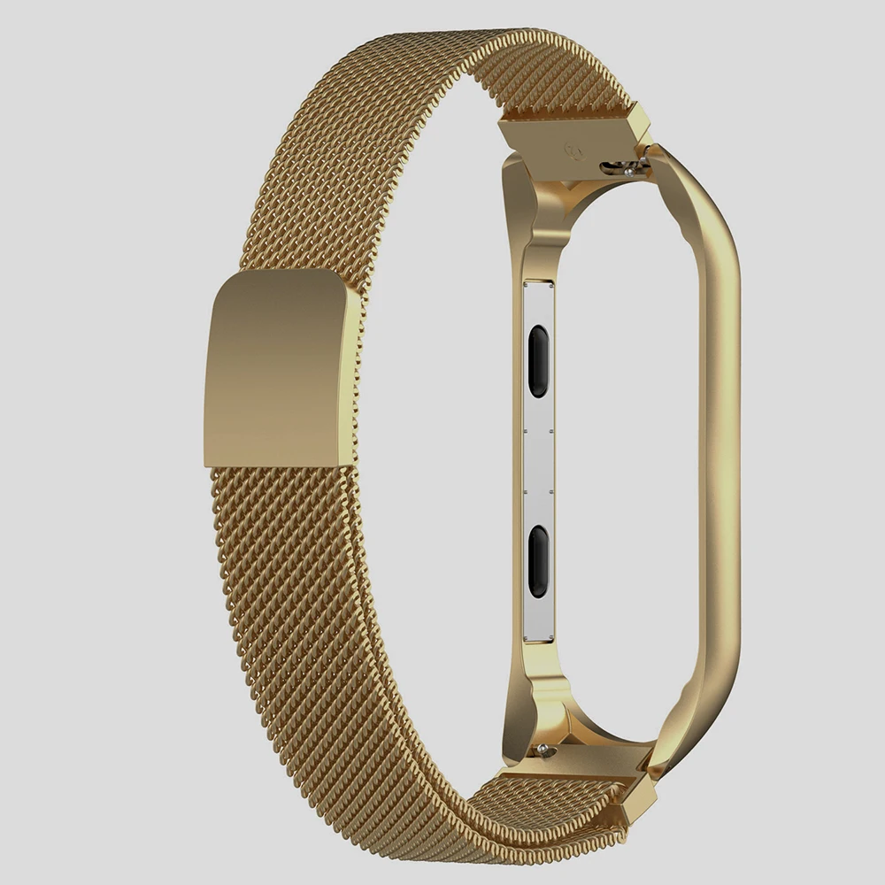 Champagne Gold Essidi Миланский ремешок для xiaomi mi Band 3 4 фитнес-трекер Magenetic из нержавеющей стали ремешок петля для xiaomi mi Band 3 4 - Цвет: Champagne Gold