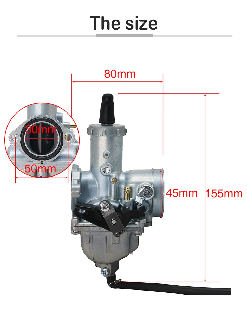 ZS MOTOS 30 мм Mikuni VM26 карбюратор Carby Carb для 150cc 160cc 200cc 250cc CRF KLX TTR XR датчик давления мотоцикл для езды по бездорожью мотоцикл