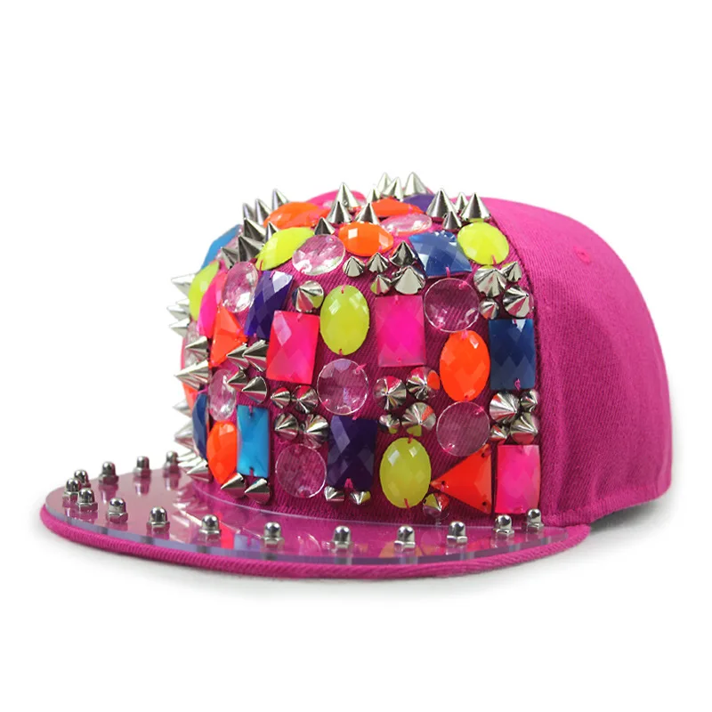 GBCNYIER открытый Паркур спортивная шапка крутая мода унисекс заклепки шляпа от солнца хип-хоп Уличная мода для отдыха шляпа - Цвет: rose
