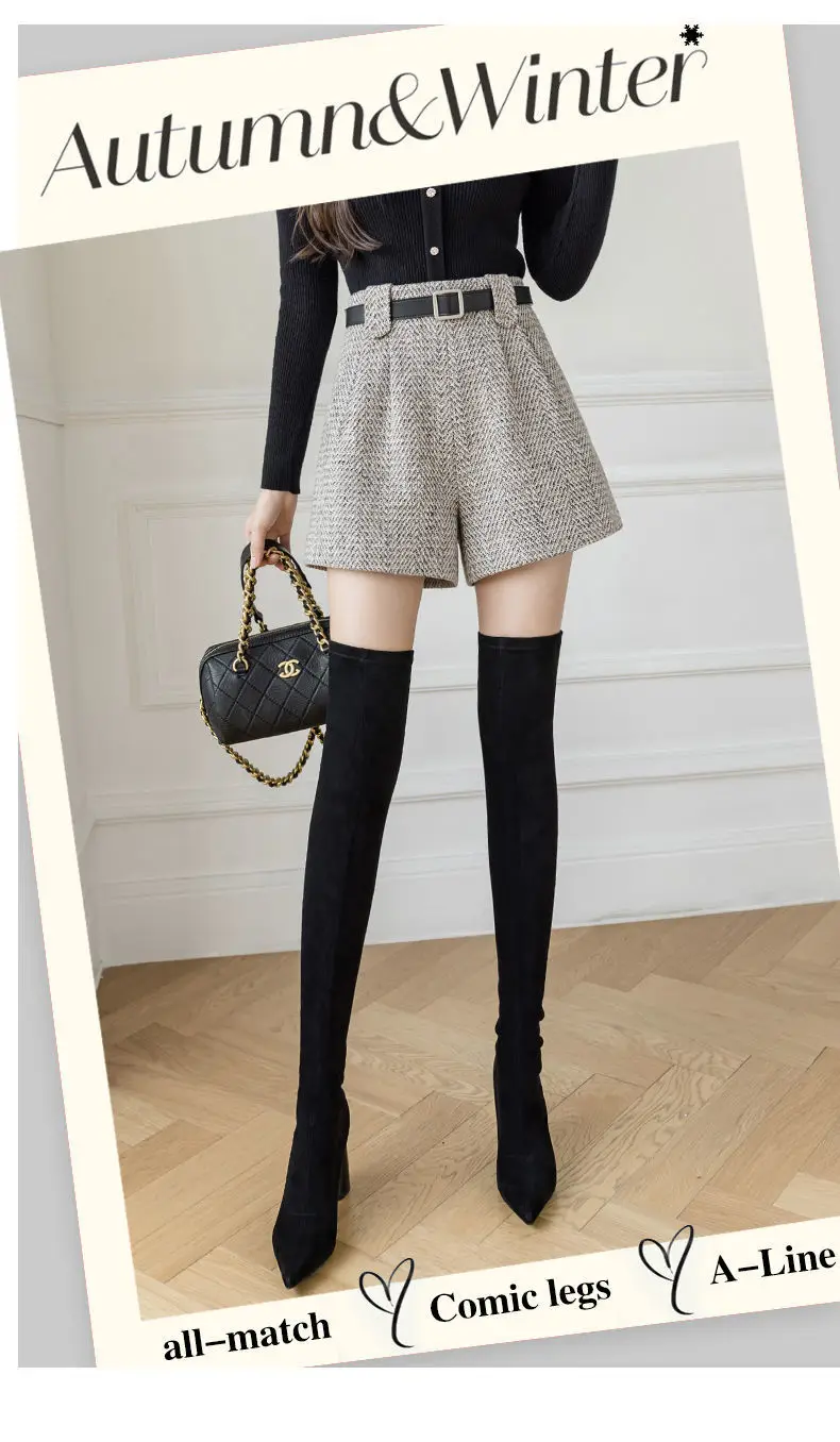 Shorts Women Autumn New Korean Style High Waist Casual Wide