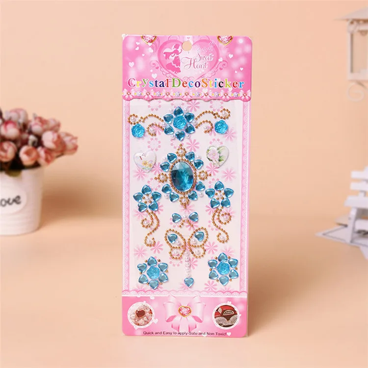 3  Acrylic Diamond 3d Stickers Diy Handmade Mobile Phone Shell Crafts Stickers Children's Sticker Shape Hand-Paste Rhinestone Sticker Jewelry Accessories