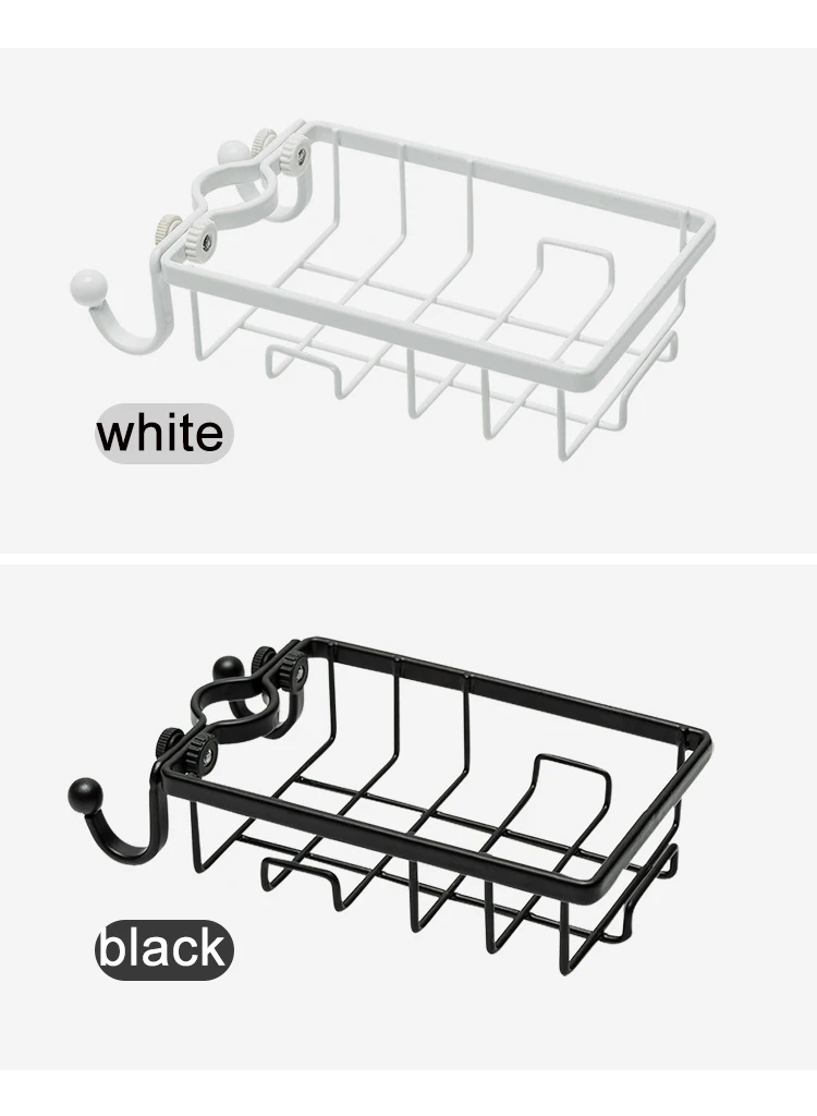 Home Accessories Iron Sink Hanging Punch Faucet Storage Bathroom Hollow Out Shelves Free Kitchen Drain Storage Rack Organizer