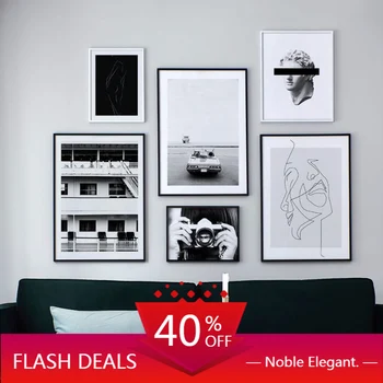 Günstig Weihnachten Leinwand Malerei Abstrakte Moderne Statue Vintage Schwarz Weiß Salon Poster Nordic Wand Kunst Bilder Wohnzimmer Wohnkultur