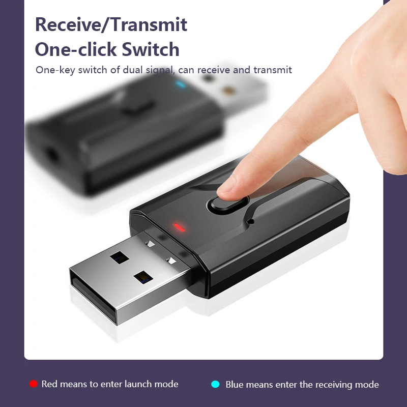 Мини USB Bluetooth 5 0 передатчик приемник стерео беспроводной аудио адаптер 3 мм AUX для