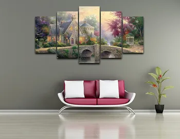 

Diamond Mosaic Kits Diy diamond painting Cross Stitch square Full Diamond Embroidery 5D atr Needlework Garden village 5pcs/set