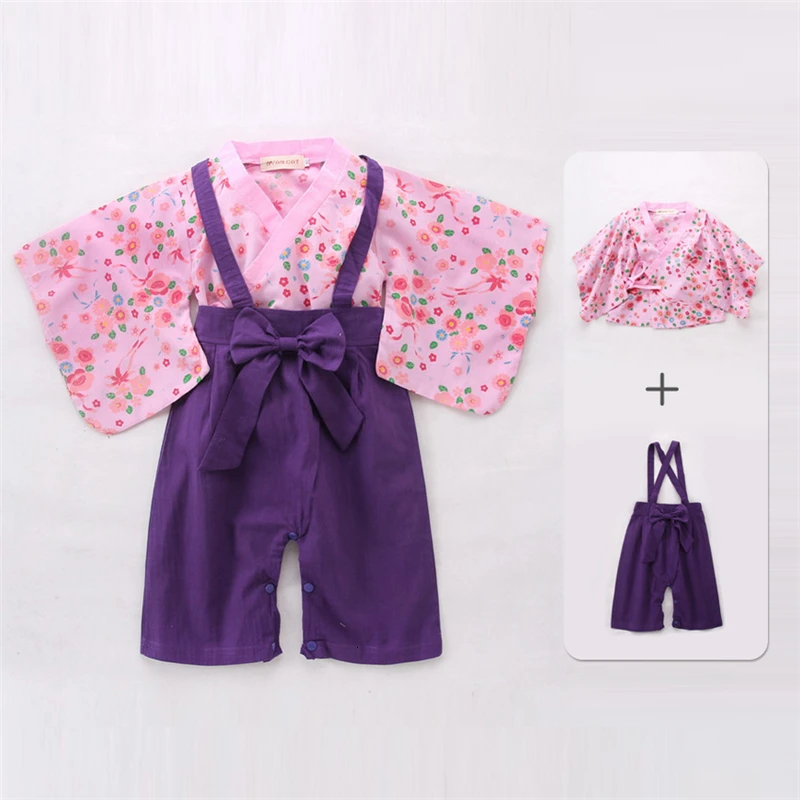 Colour 4 Кимоно для девочки, Традиционная японская одежда для маленьких мальчиков, детская Haori, азиатская одежда, комбинезоны, Детский костюм, юката, косплей самурая - Цвет: Colour 4