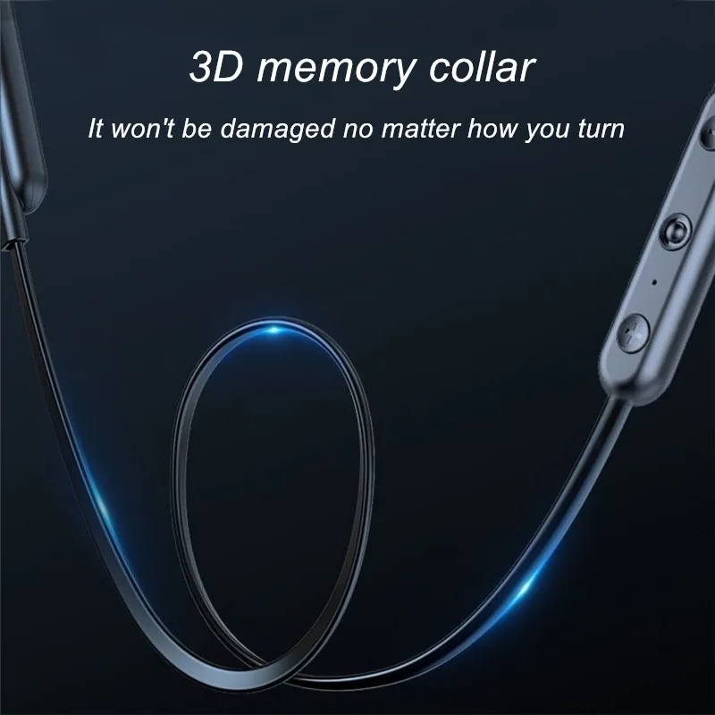Wireless Earphones Neck Hanging Headsets TWS Stereo in Ear True Wireless Hifi Bass 9D Sports Bluetooth 5 0 Earbuds with Mic 1P