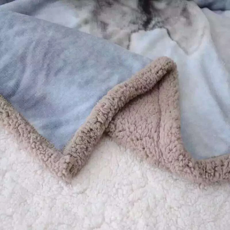 DIDIHOU Новое фланелевое одеяло с двумя слоями ягненка с волком, одежда для кровати, теплый диван, постельное покрывало для гостиной, Флисовое одеяло-покрывало