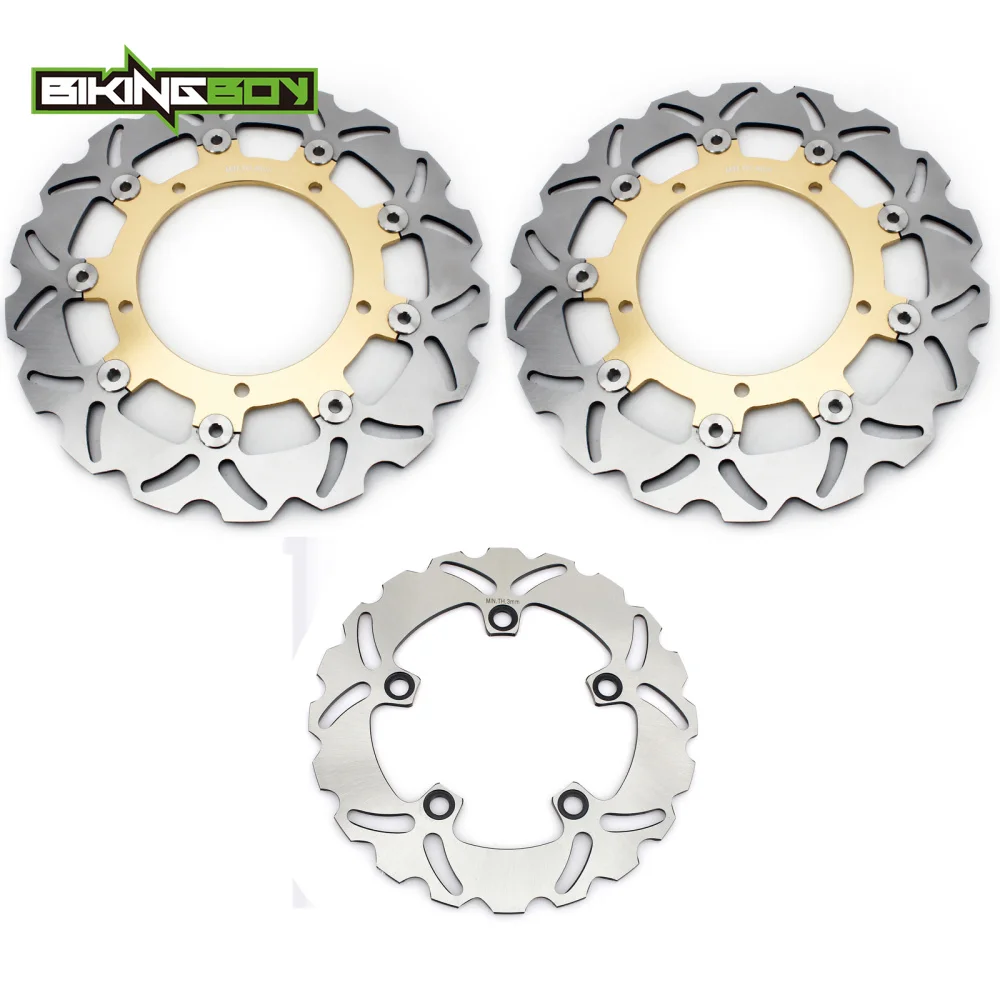 BIKINGBOY для YAMAHA YZF R6 YZF-R6 2003 2004 03 04 круглые волнистые плавающие Передние Задние тормозные диски роторы
