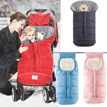 

Baby Stroller Sleeping Bag Winter Warm Sleepsack Windproof For Infant Wheelchair Envelopes Footmuff