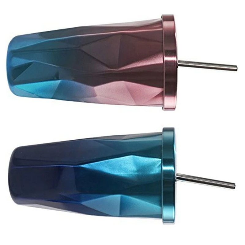 2 Pcs Stainless Steel Tumbler with Straw- Hot and Cold Double Wall Drinking Cups Coffee Mugs 500ML Irregular Diamond with Lid