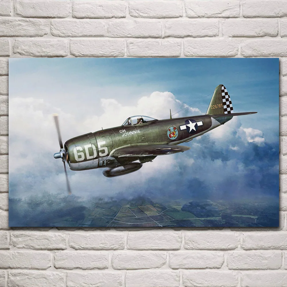 Республика p 47 thunderbolt ww ii истребитель самолета fanart тканевые плакаты на стену