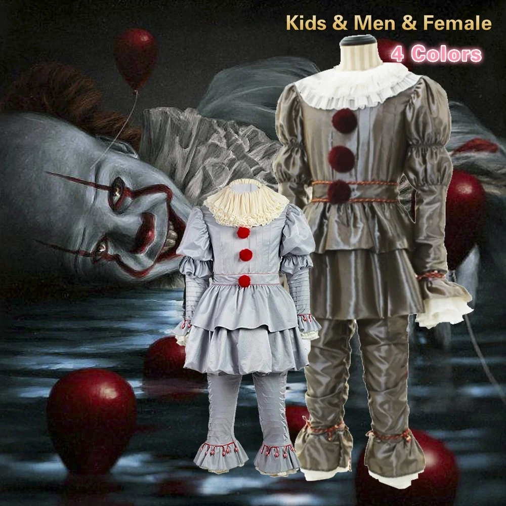 Костюм на Хэллоуин Pennywise костюм клоуна для взрослых косплея (для мужчин женщин и