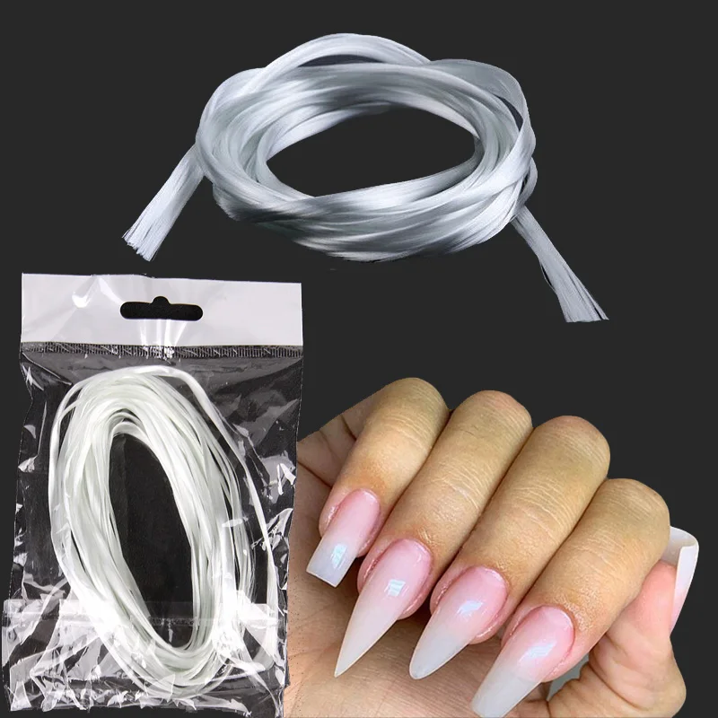 

1/2/5m Nail Art Fiberglass UV Gel DIY Acrylic Nail Forms Building Fiber Silk Extension Tips French Manicure Tools Accessories
