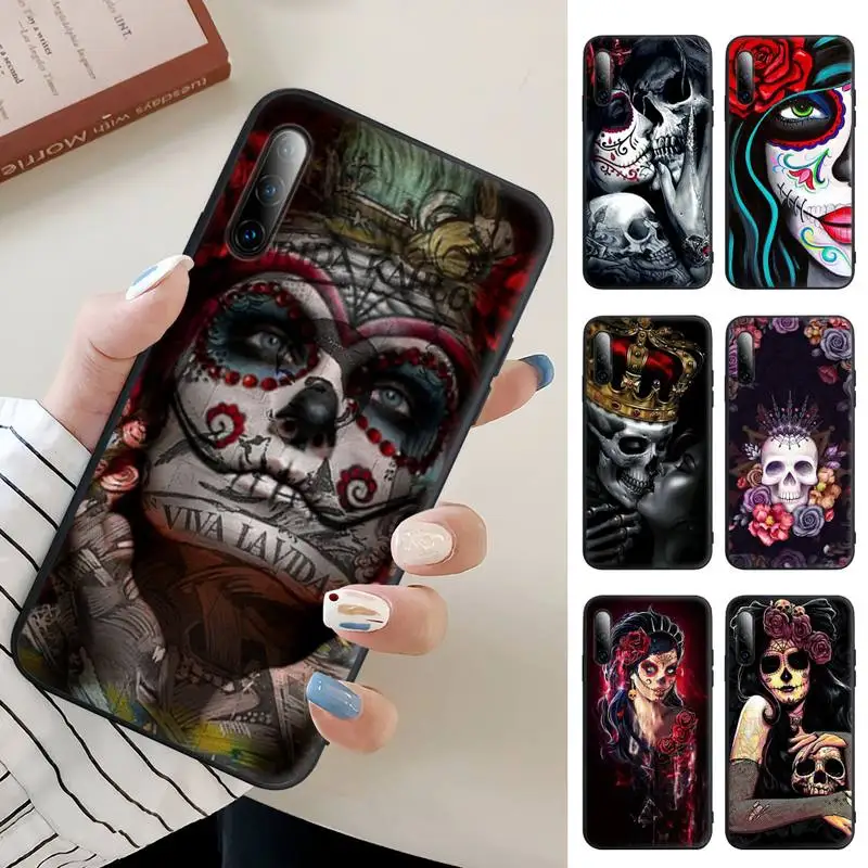 Чехол для телефона с черепом и катринами Samsung J4 J6 J5 J7 2016 Note 5 8 9 10 Lite Plus 20 Ультра