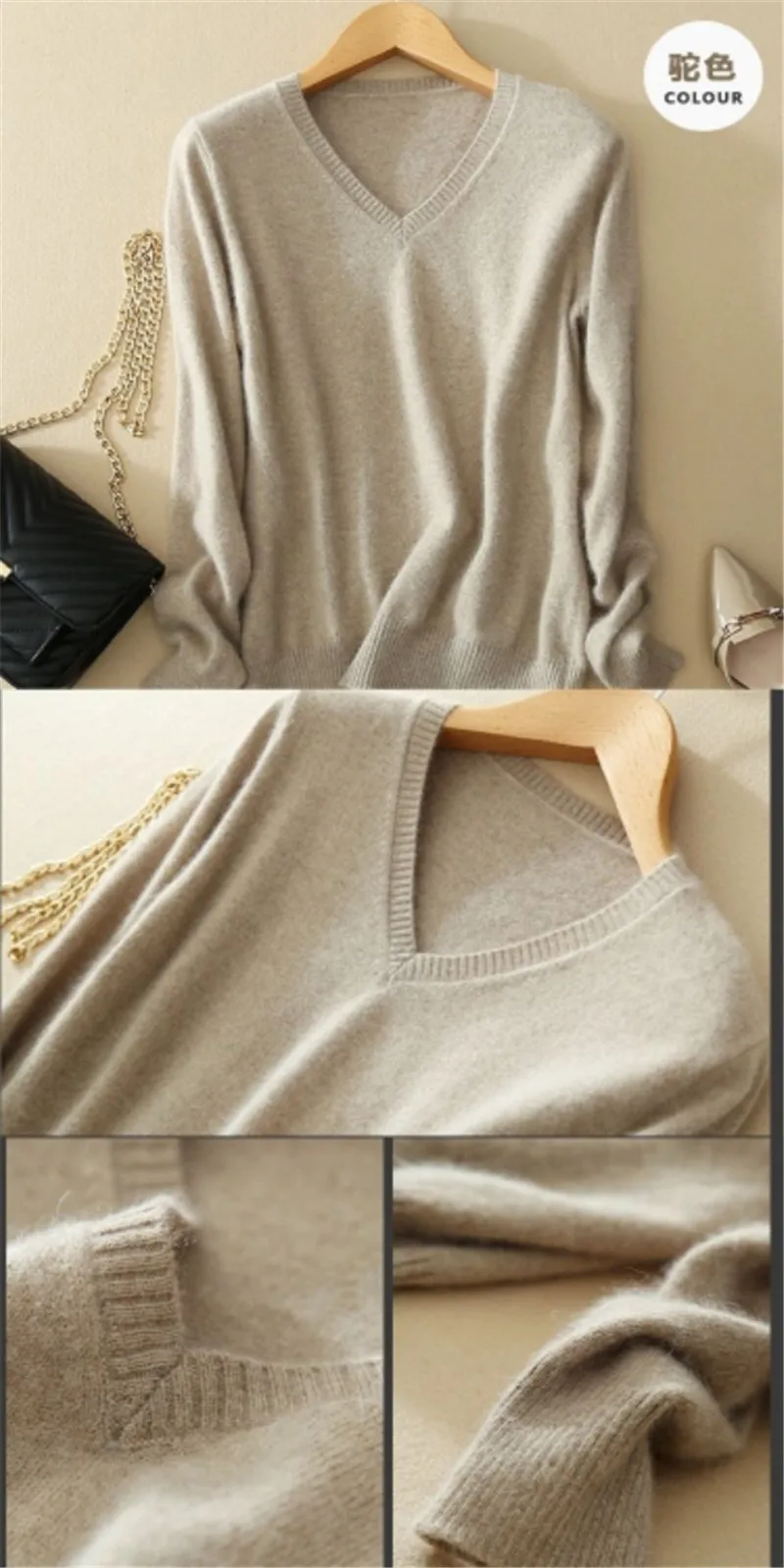 Походные свитера с v-образным вырезом для женщин, модные вязаные рубашки, шерстяной пуловер для женщин на осень и зиму, мягкие кашемировые свитера SWV03