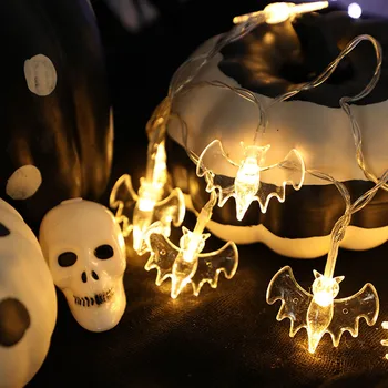 

1.5m 10led Halloween Pumpkin Ghost Skeletons Bat Spider Led Light String Festiva Battery Ins Style Decorative Light String