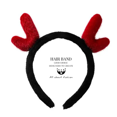 D AOMU Korean Christmas Elk Antlers Headbands Cute Washing Headbands Hoops Hair Bundles Deer Ears Hairpins Women's Nets Clips - Окраска металла: D