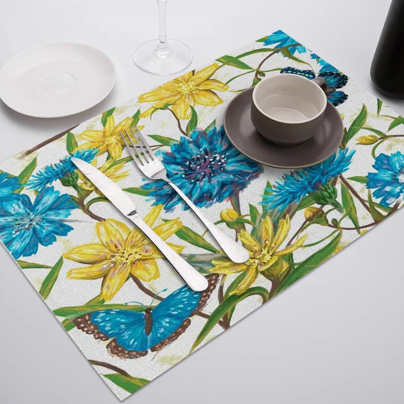 TTLIFE цветочный обеденный стол украшение салфетки под приборы Кухня водонепроницаемые коврики на постельном белье изоляционные подставки Ресторан салфетки для сервировки - Цвет: CD06344