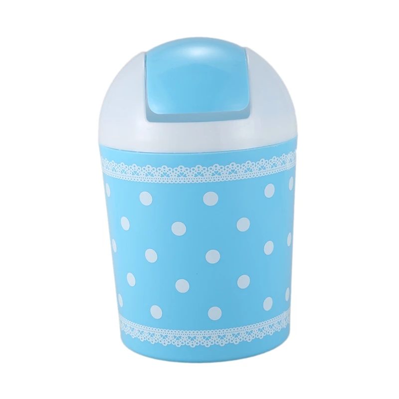 Promotion! Plastic Mini Trash Basket Garbage Can Bin Desktop Wastebasket Workshop Exquisite color: blue