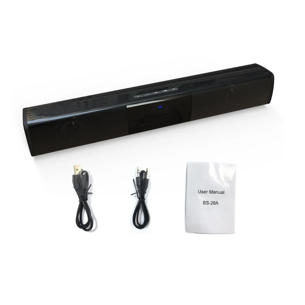 Home Theater Long Soundbar FM Radio Subwoofer Stereo Wireless Bluetooth Home Surround SoundBar Speaker for PC Theater TV