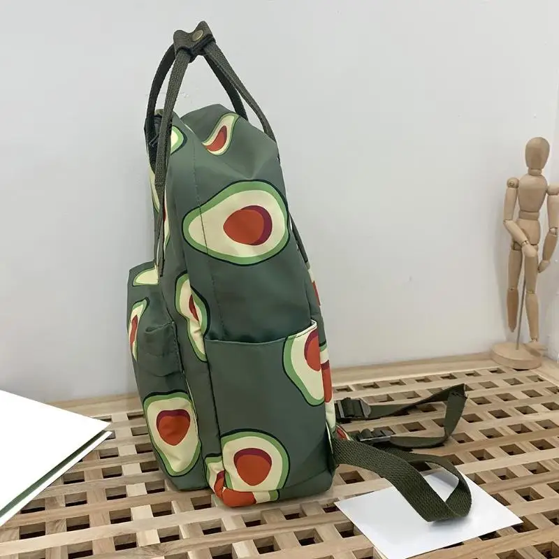 Женский холщовый рюкзак с рисунком фруктов и животных, большой емкости, Школьный Рюкзак Для Путешествий, рюкзак авокадо
