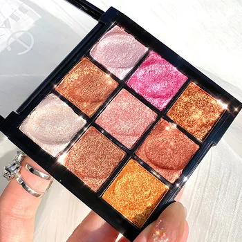 

Korean version of 9-color mashed potato eyeshadow palette full pearl nine square grid sequined eye shadow ins net red beginner m