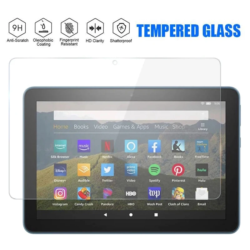 Закаленное стекло для защиты экрана планшета Kindle Fire HD 10 Plus 2021 + 1 дюймов Защитная