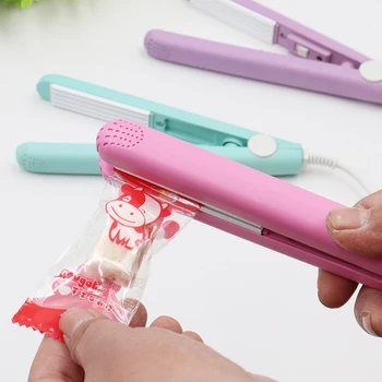 

Flat Mini Portable Electric Heat Sealing Machine Creative Practical Multifunction Food Vacuum Household Handheld Sealer Bag Clip