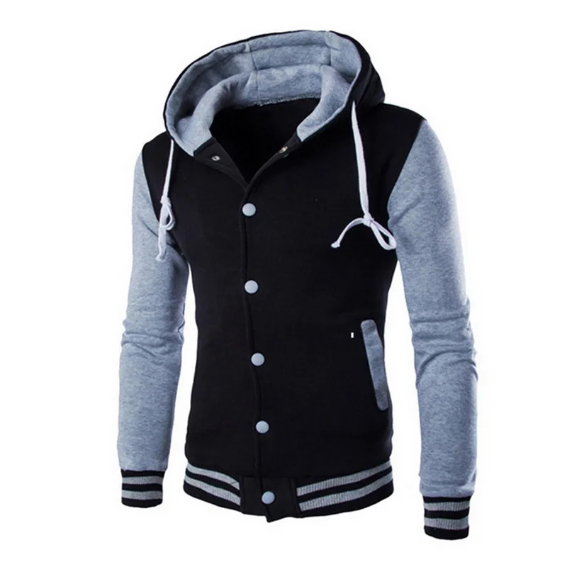 

Fashion Hoodies Sweatshirt 2019 Men Winter Button Hip Hop Sweatshirt Brand Solid Cardigan Slim Hooded Hoodies