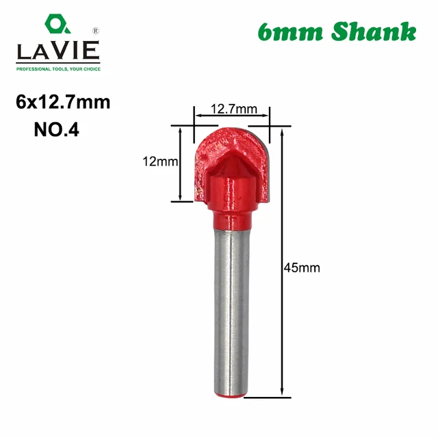 1pc 6mm Shank Router Bit Straight T Bit V Flush Trimming Cleaning Round Corner Cove Box Bits Milling Cutter for Wood MC06010 NO.4