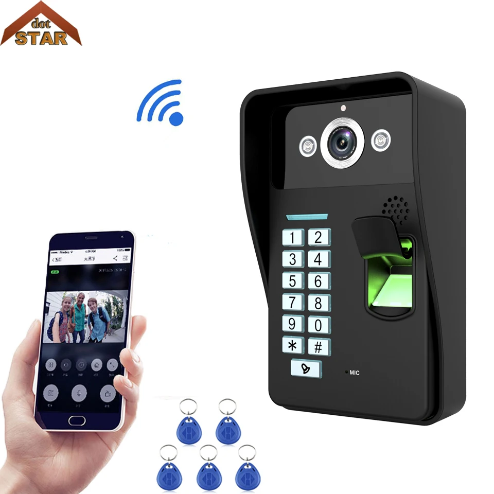 

WiFi Video Doorbell Camera Wired Doorbell Intercom APP Phone Record Picture Video Fingerprint RFID Card Reader Password Doorbell