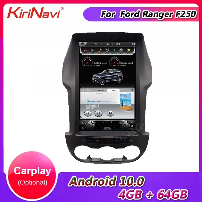 KiriNavi Telsa стиль вертикальный экран 12 1 &quotAndroid 9 0 автомобильное радио для Ford Ranger F250