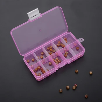 

10 Grids Plastic Transparent Organizer Jewelry Pill Container Storage Box
