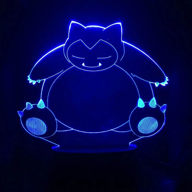 Pokemon Go Snorlax Figure Children's Night Light LED Touch Sensor Bedroom Decorative Lamp Holiday Gift Night Lamp USB Snorlax