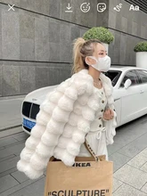 

Short Faux Fur Coat White Winter Fluffy Jacket Thick Korean Black Warm Ecological Fur And Fur Coat Soft Plush Jacket