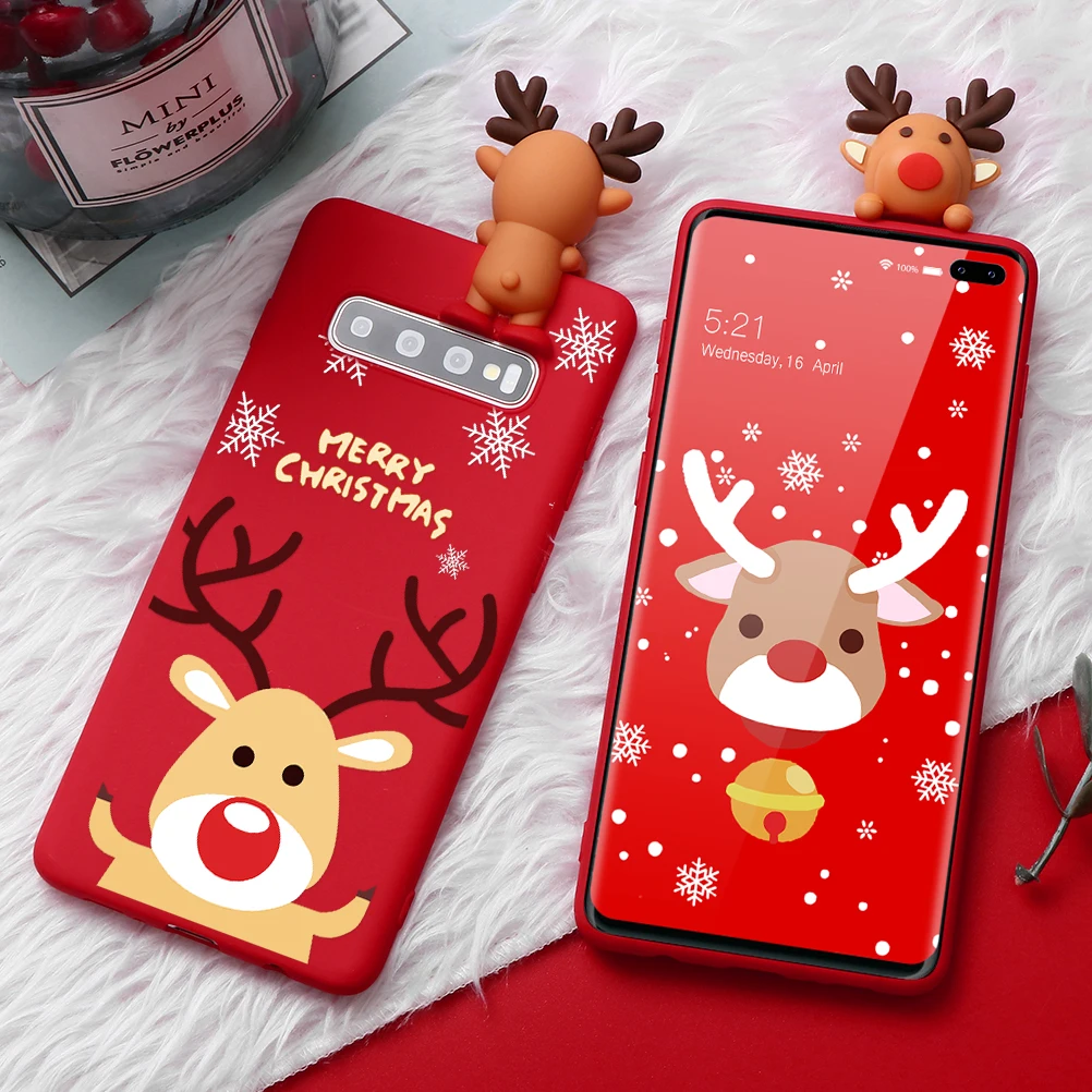 Рождественский олень мягкий TPU чехол для samsung Galaxy A70 A60 A50 A40 A30 A20 A10 A20e S10 S9 S8 S7 S6 A6 A7 A8 A9 плюс чехол