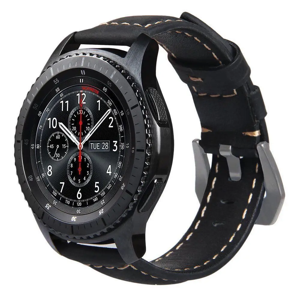 20mm 22mm Genuine Leather Watch band Strap for Samsung Galaxy Watch 42 46mm Gear S3 S2 Sport WatchBand Quick Release smartwatch