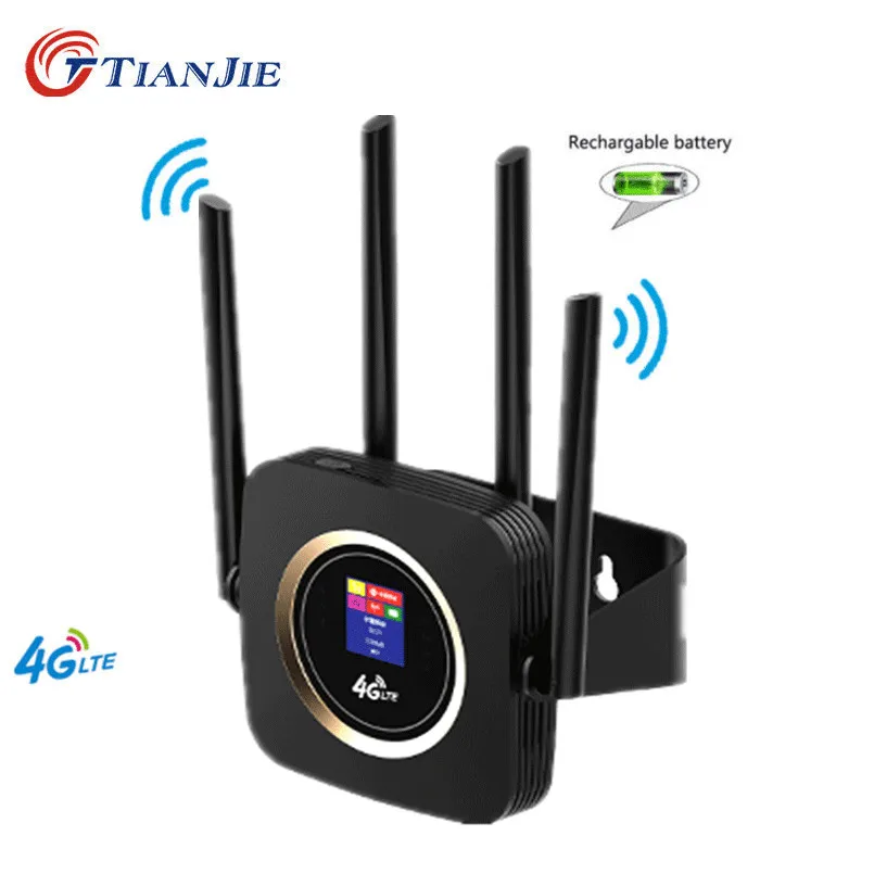 

TIANJIE 3G/4G External Antenna CPE Wi-fi router with 3000Mah battery Sim card LTE/FDD Wireless router LAN/WAN port Hotspot Modem