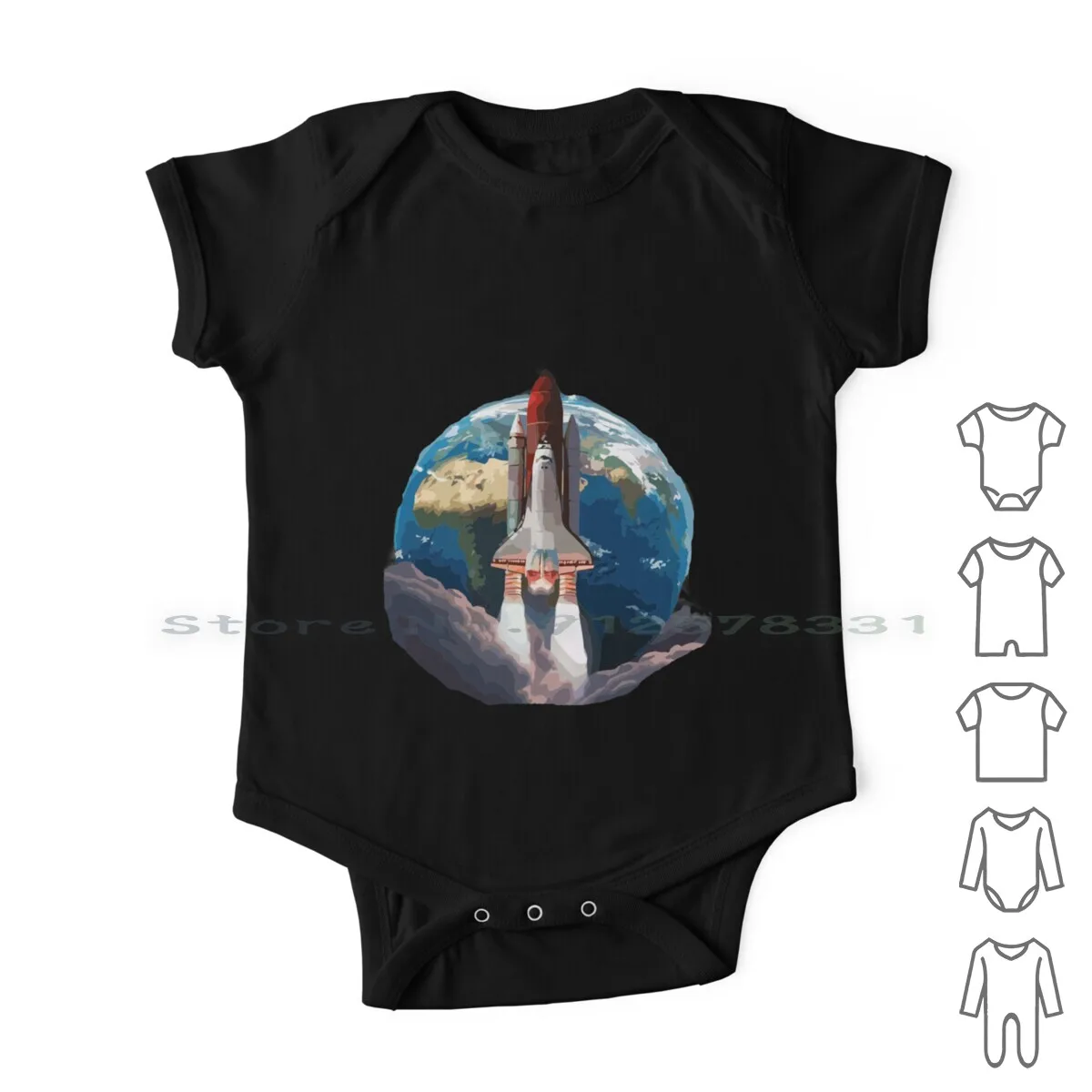 

The Rocket , The Departure Towards The Earth Newborn Baby Clothes Rompers Cotton Jumpsuits Popular Rocket Moon Planet Infant