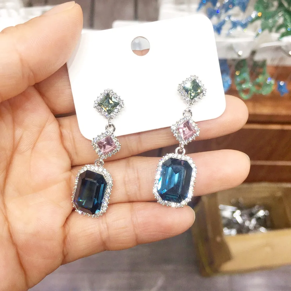 MS Betti Роскошные серьги chandier с кристаллом из Swarovski серебряные цвета для свадьбы ювелирные украшения для женщин Подарки