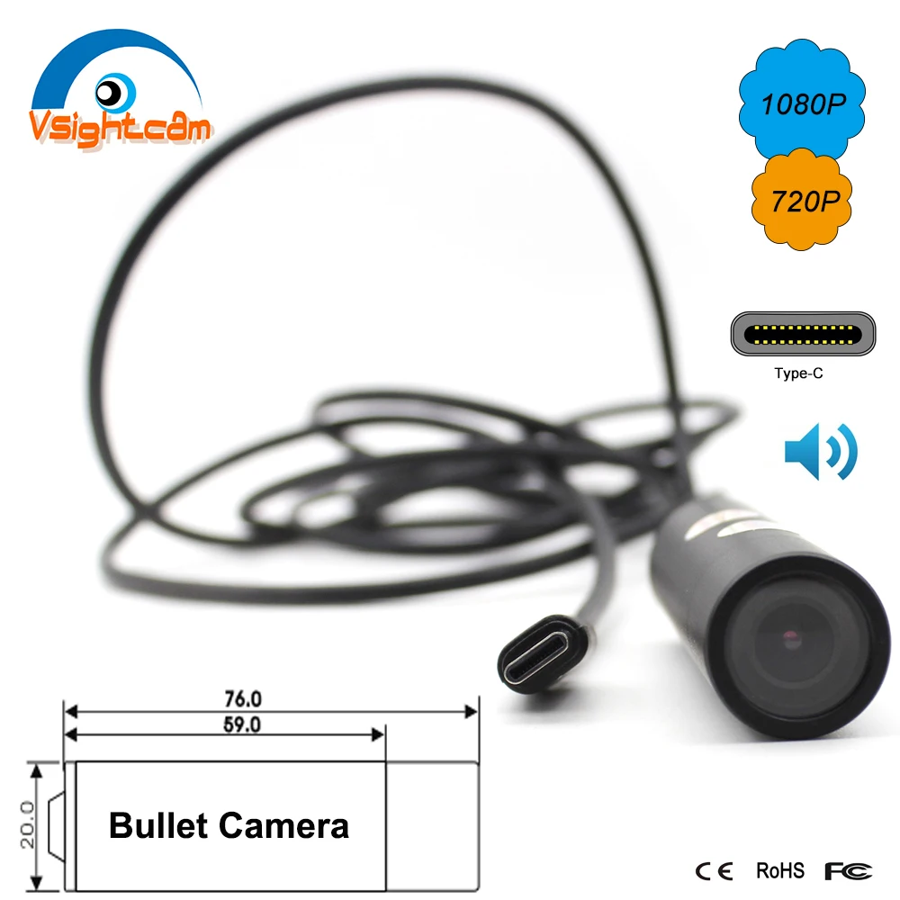 1080P Мини Пуля USB Камера Тип C Интерфейс с микрофоном Suppoted OTG флэш накопитель для