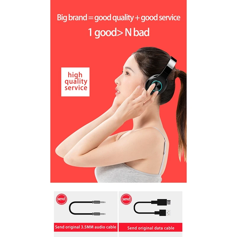 T6 Wireless Bluetooth Headband Game Headphone Headset 5 0 Deep Bass Stereo Noise Reduction Gaming Headsets for Mobile