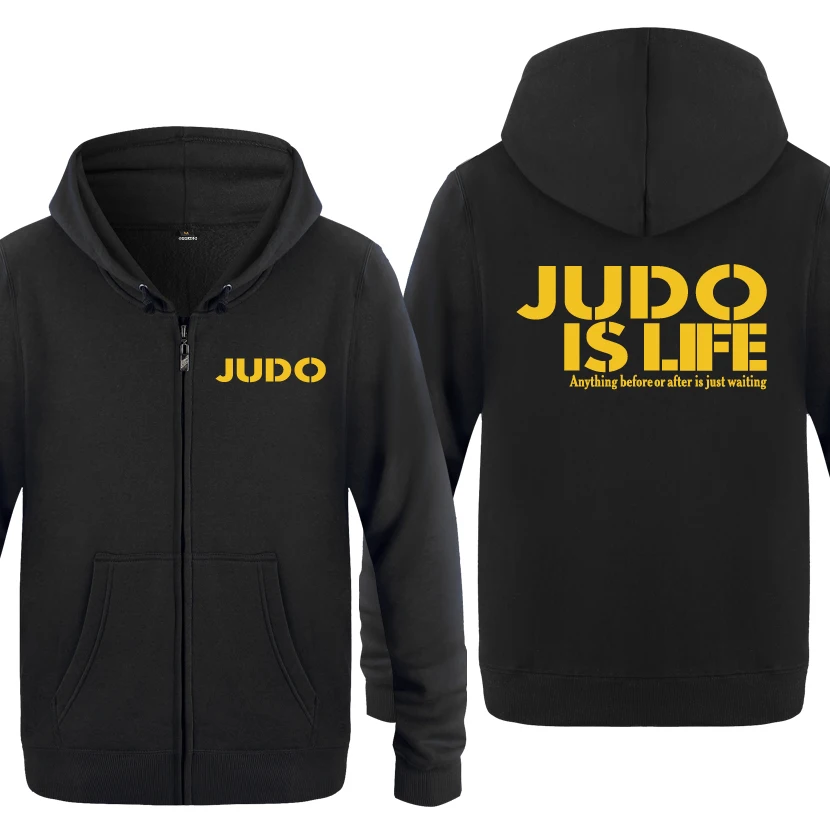 HEY HUAT Judo is Life креативные толстовки мужские мужская молния с капюшоном флисовые толстовки кардиганы - Цвет: HEY HUAT