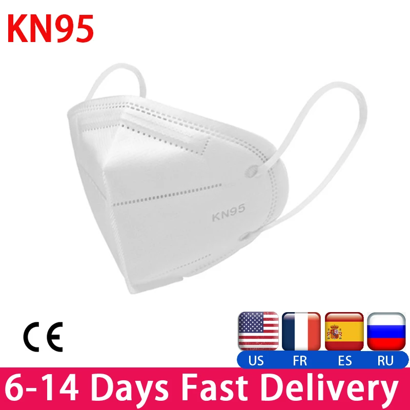 

10Pcs KN95 Face Mask Anti Dust Bacterial N95 Mask 4-Layer PM2.5 Dustproof Protective 95% Filtration KN95 Mouth Muffle Cover