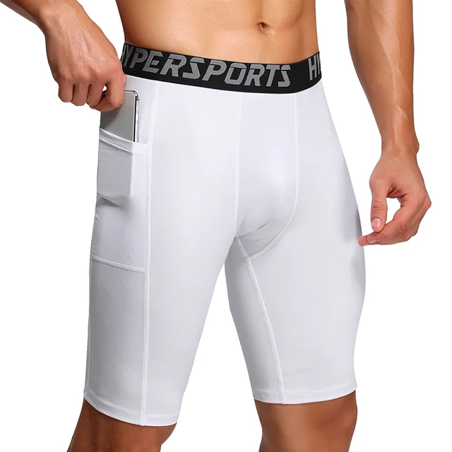 Men Compression Shorts Pocket Jogging 