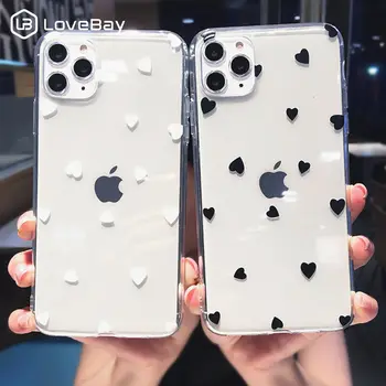 

Lovebay Love Heart Clear Silicone Phone Case For iPhone 11 11 Pro X XR XS Max 7 8 6 6s Plus 5s SE Wave Point Soft TPU Back Cover