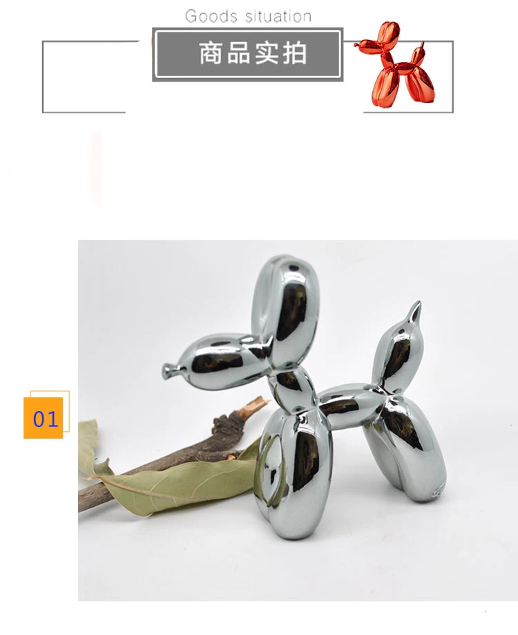 Modern Jeff Koons Balloon Dogs Sculptures Household Adornment Art Resin Craft Sculpture Art For Statue Home Decoration