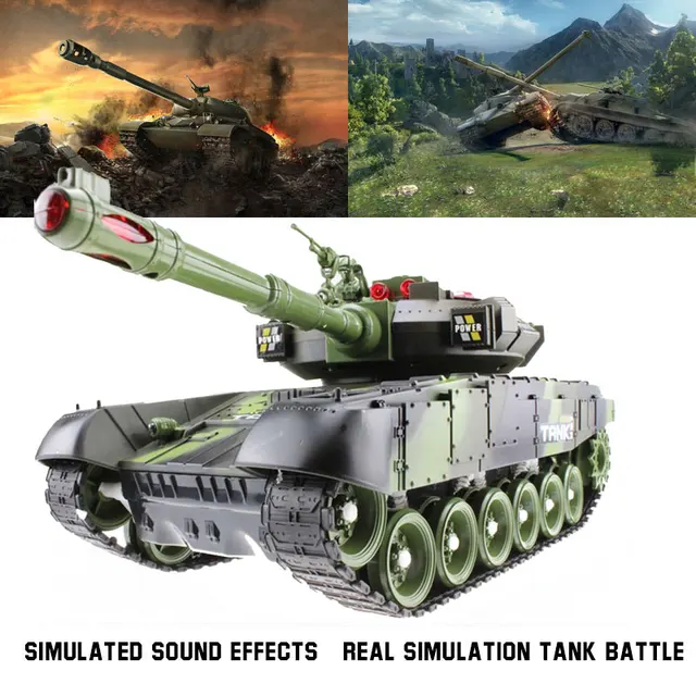 44CM Super RC tank charger battle launch cross-country tracked remote control vehicle Hobby boy toys for kids children XMAS car 4