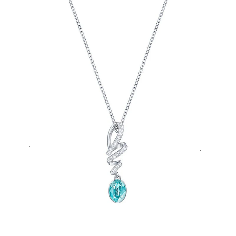 

Lori swa high quality 1:1 high quality blue crystal shape, miss chain penguin and necklace